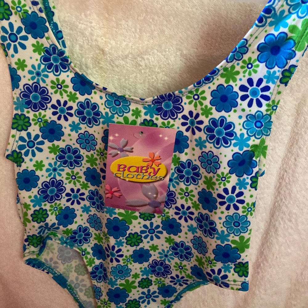 BLUE AN GREEN ONE PIECE SWIM SUIT BABY CLOTHES NEW